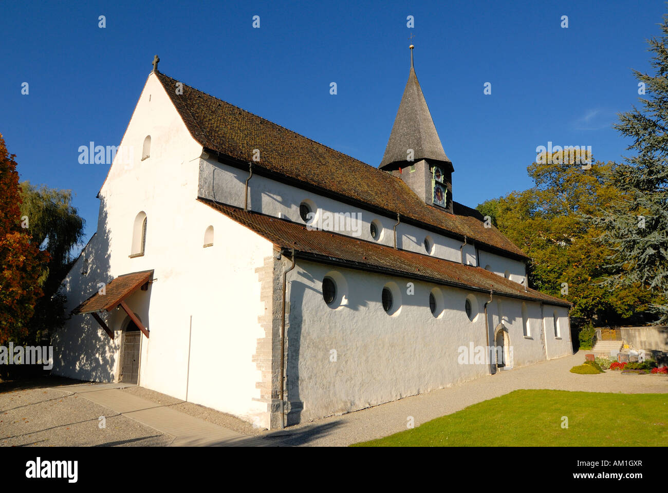 Schienen-Oehningen - la chiesa di st. Genesio - Baden Wuerttemberg, Germania, Europa. Foto Stock