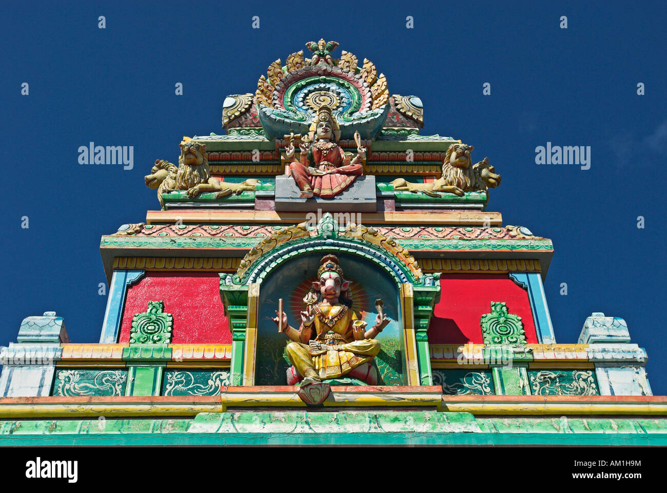 Tempio tamil in san Pierre, La Reunion Island, Francia, Africa Foto Stock