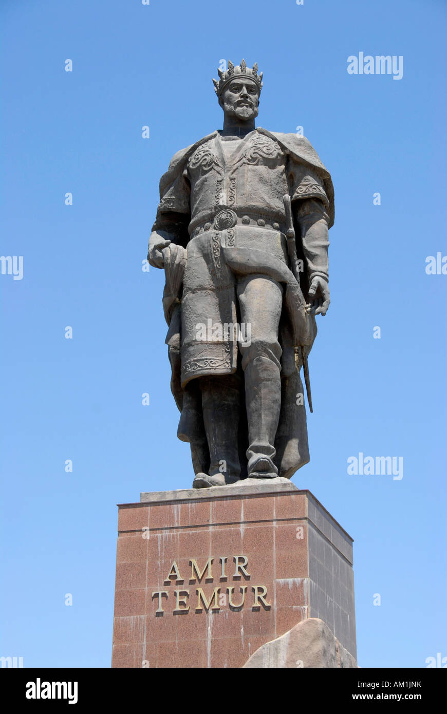 Monumento statua di Amir Timur Shahrisabz Uzbekistan Foto Stock