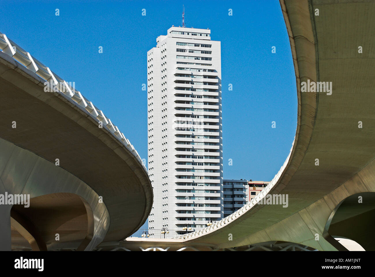 Città delle Arti e delle Scienze di Santiago Calatrava, città di Valencia, Spagna, Europa Foto Stock