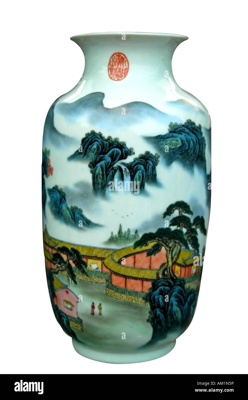 La porcellana cinese vasi Foto Stock