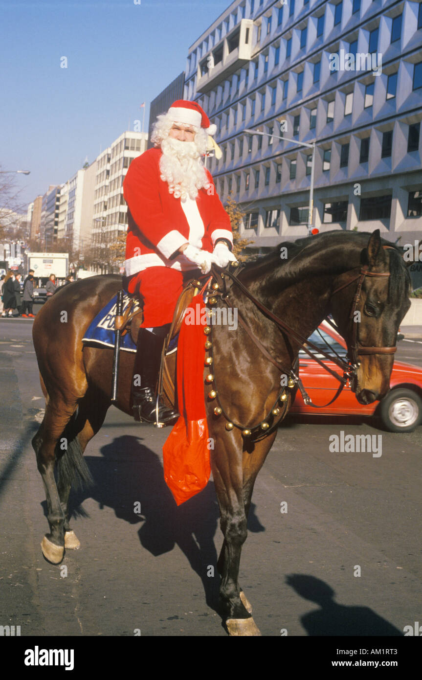 Santa Claus in sella ad un cavallo Washington D C Foto Stock