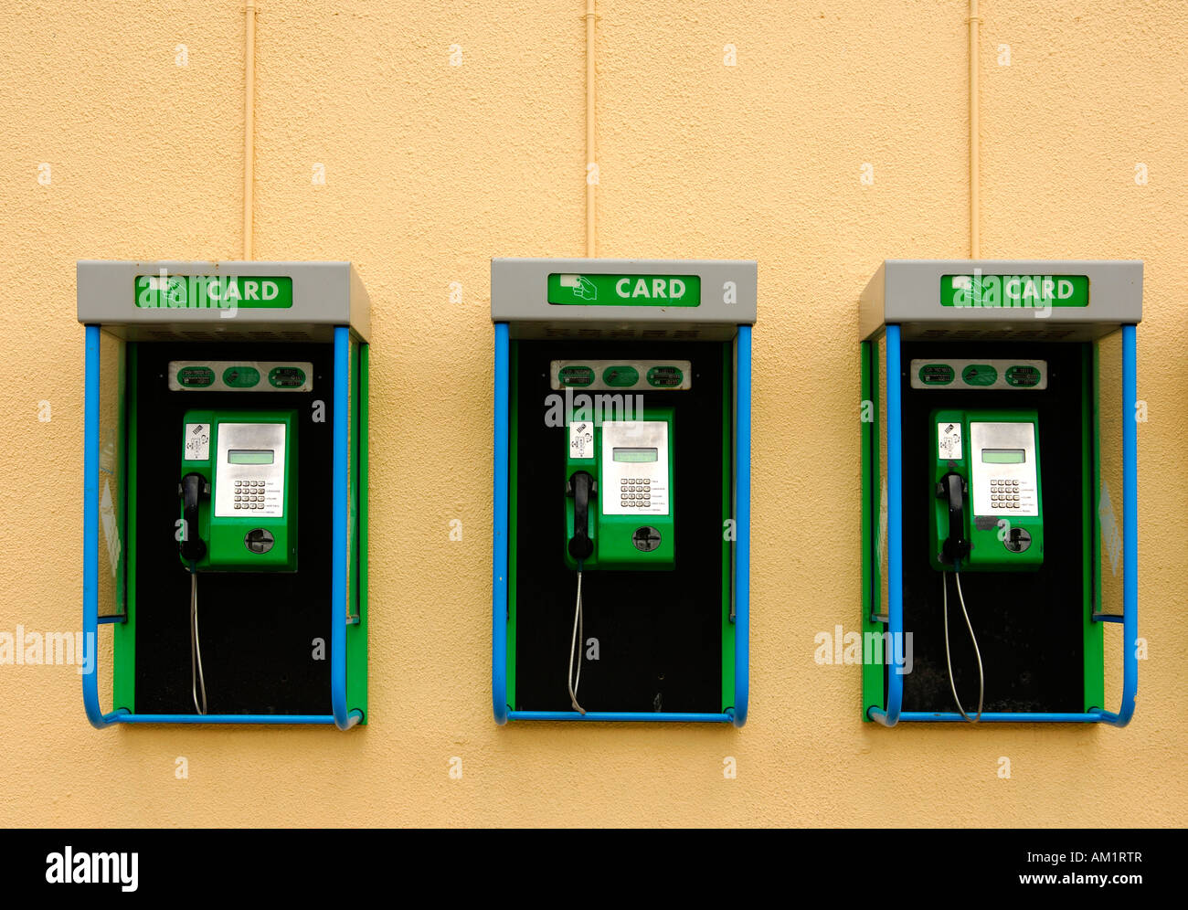 I telefoni pubblici a pagamento per le schede telefoniche, Sud Africa Foto Stock