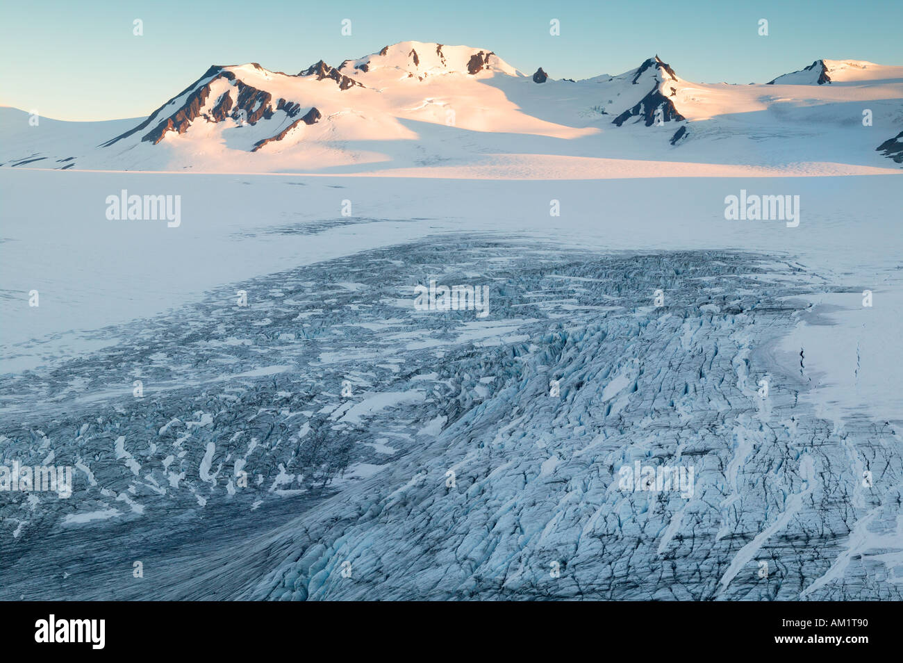 Exit Glacier e la Harding Icefield Parco nazionale di Kenai Fjords Alaska Foto Stock