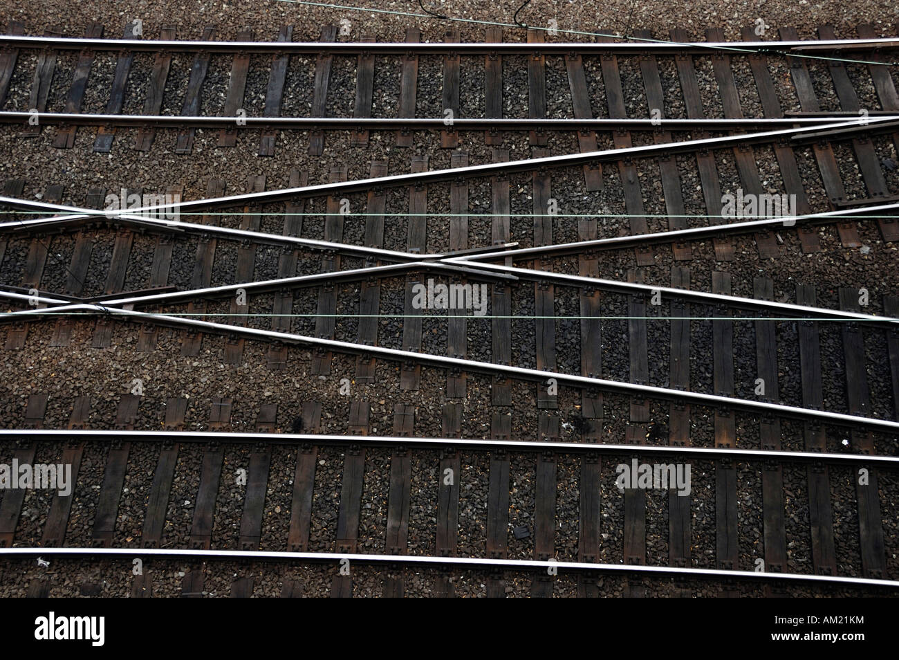 I binari della ferrovia da sopra Foto Stock