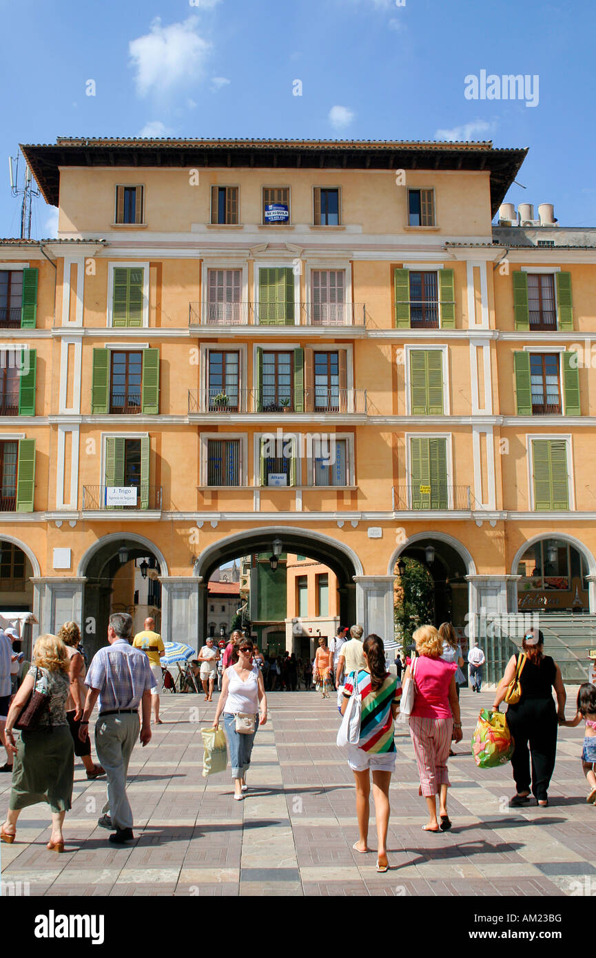 Placa Major, storica città vecchia, Palma di Mallorca, Spagna Foto Stock