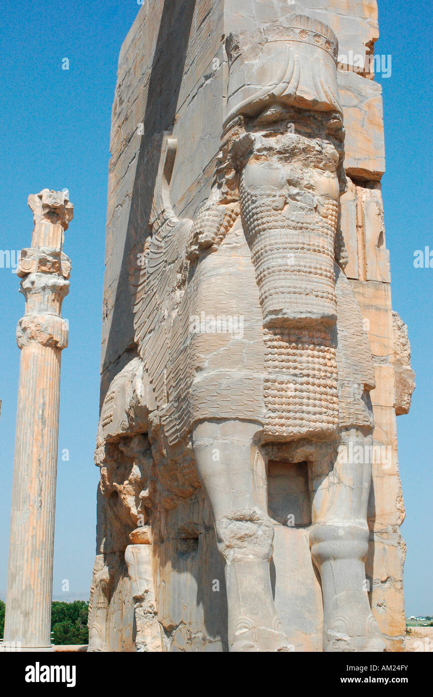 Xerxes gate o gate di tutte le nazioni PERSEPOLIS Iran Foto Stock