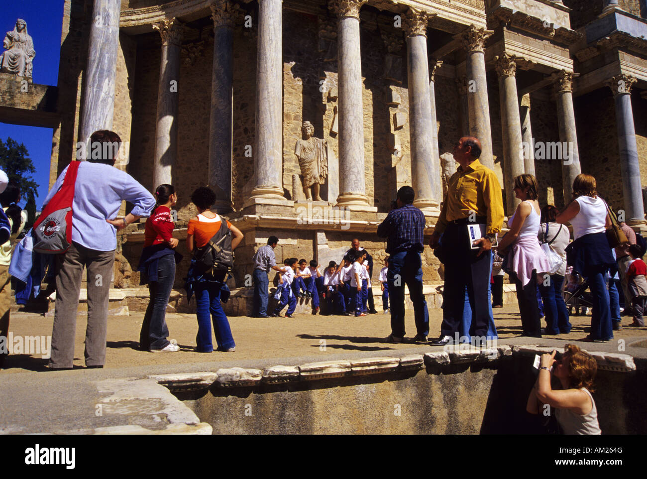 Teatro romano di Merida Badajoz Extremadura Spagna Foto Stock