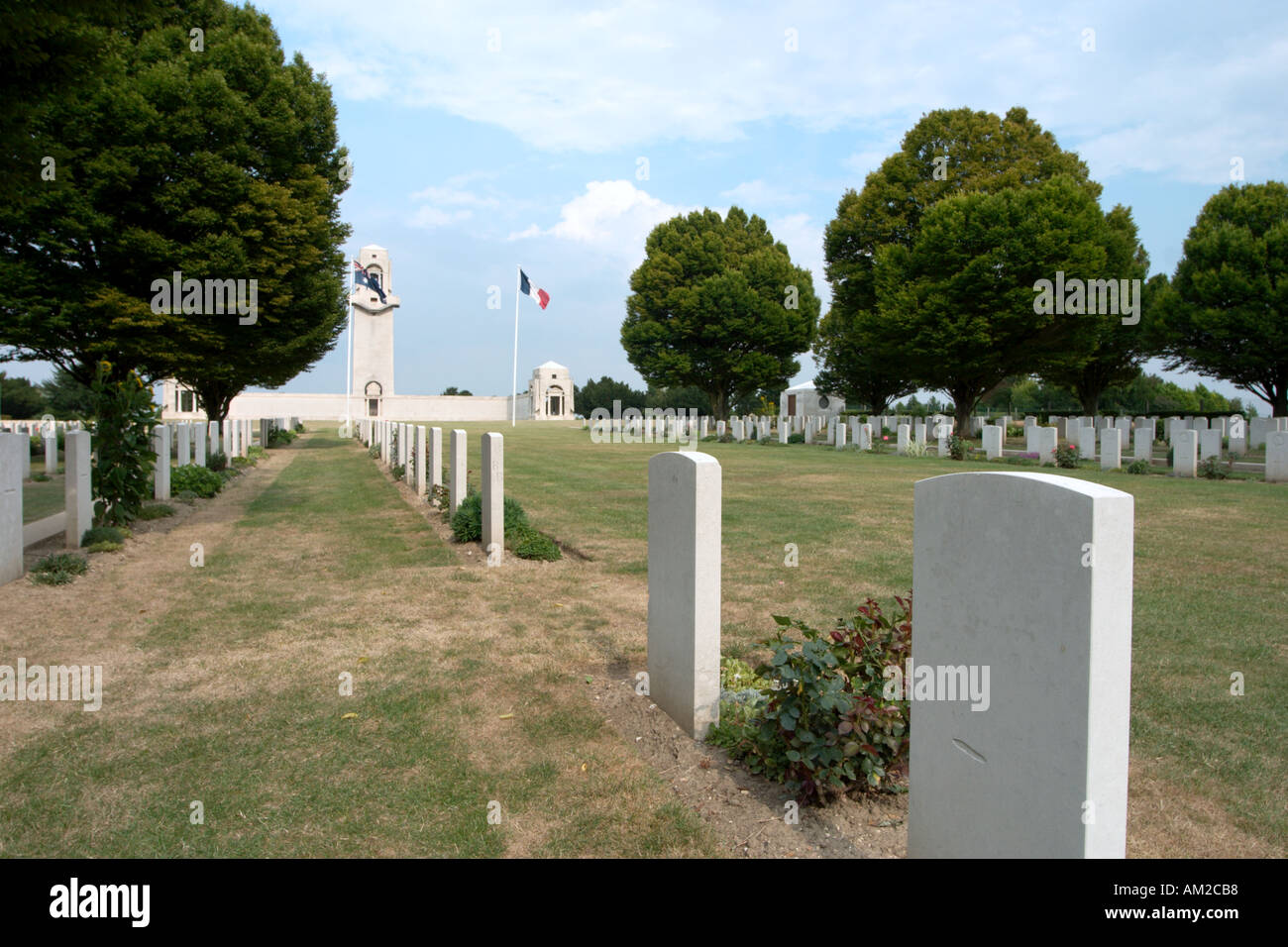 Graves al memoriale Australiano, Villers-Bretonneux, Somme Picardia, Francia Foto Stock