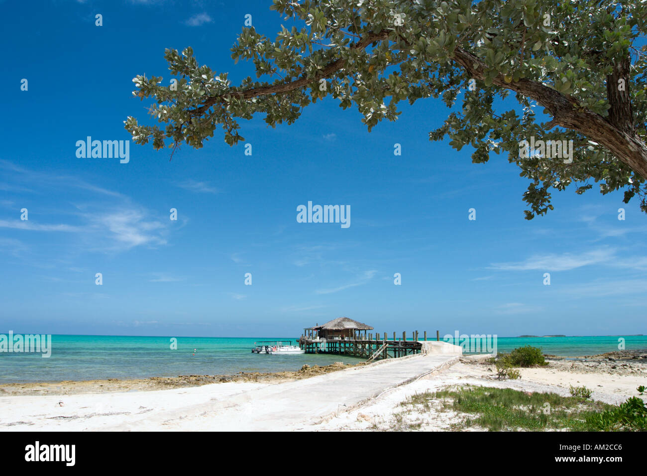 Spiaggia da piccola speranza Bay Lodge, fresche Creek, Andros, Bahamas, dei Caraibi Foto Stock