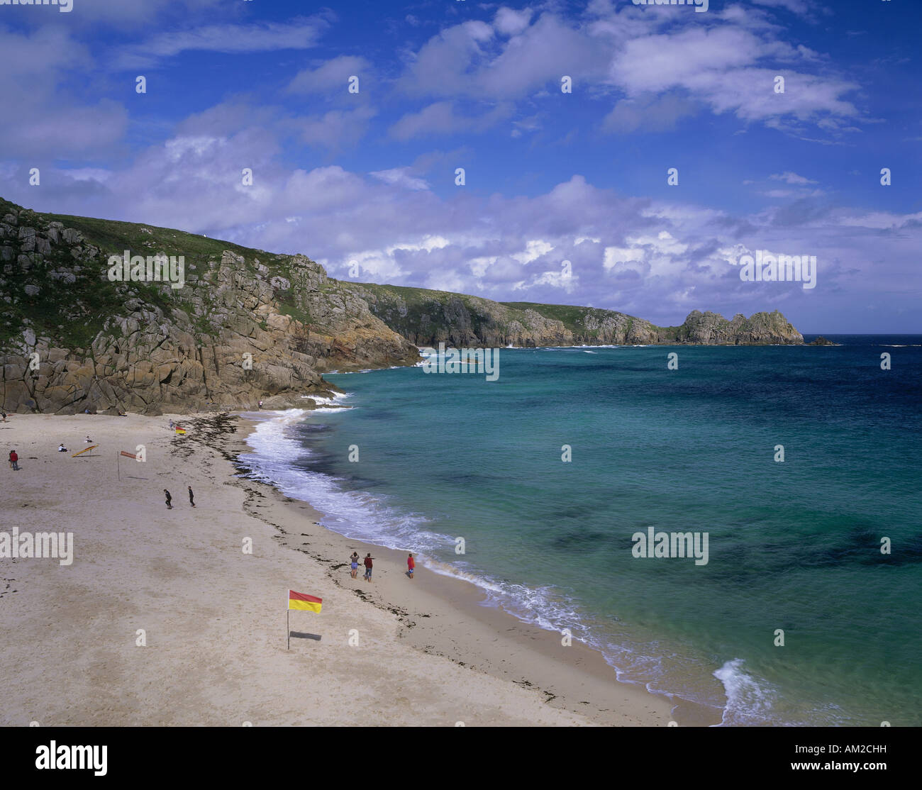 Geografia / viaggi, Gran Bretagna, Inghilterra, paesaggi, Porth Curno, punto Percella, spiagge, spiaggia, Additional-Rights-Clearance-Info-Not-Available Foto Stock