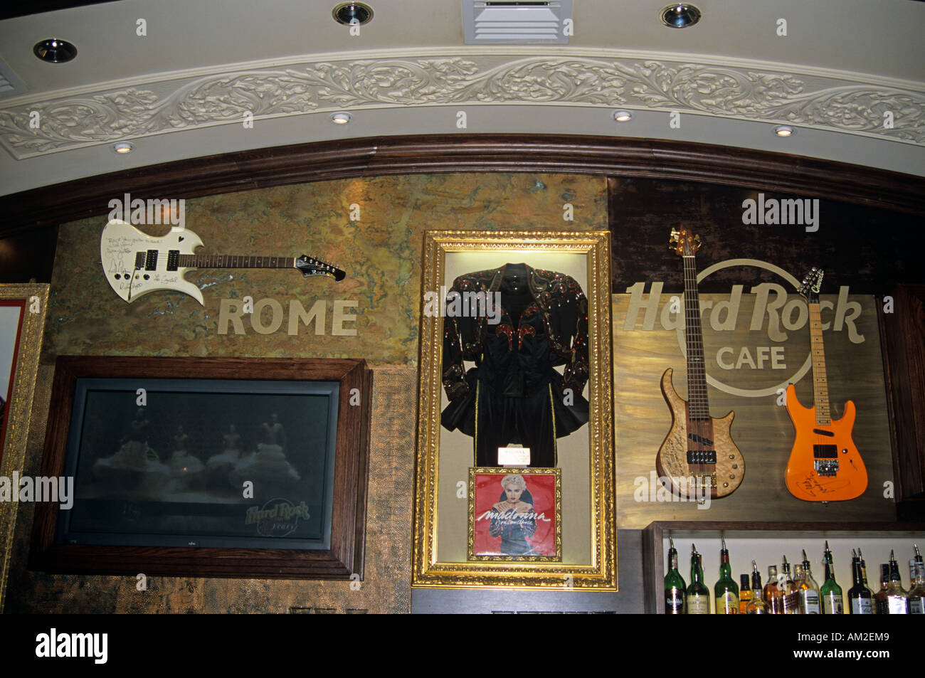 All'interno dell'Hard Rock Cafe, Roma, Italia Foto Stock