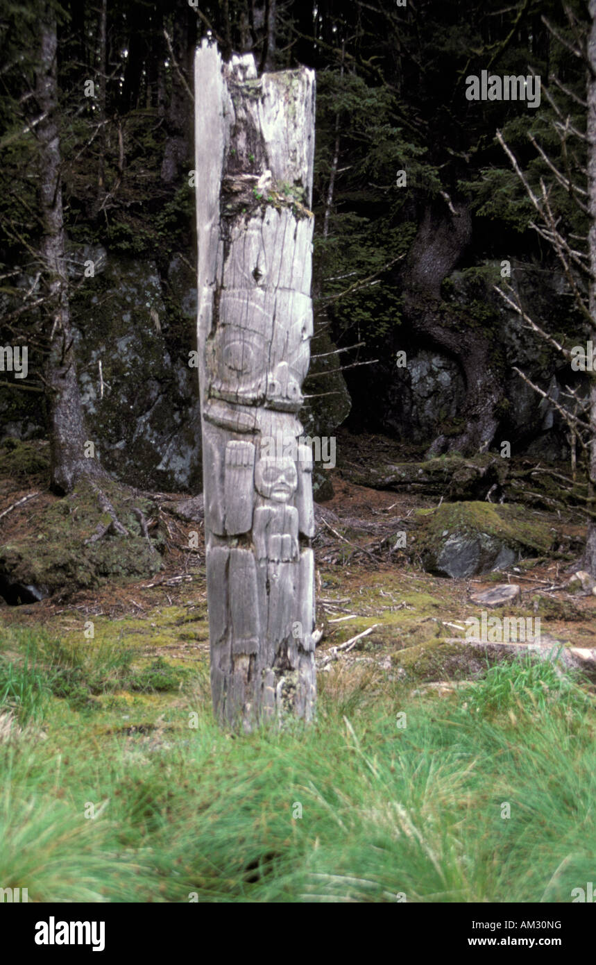 America del nord, Canada, Totem pole. Foto Stock