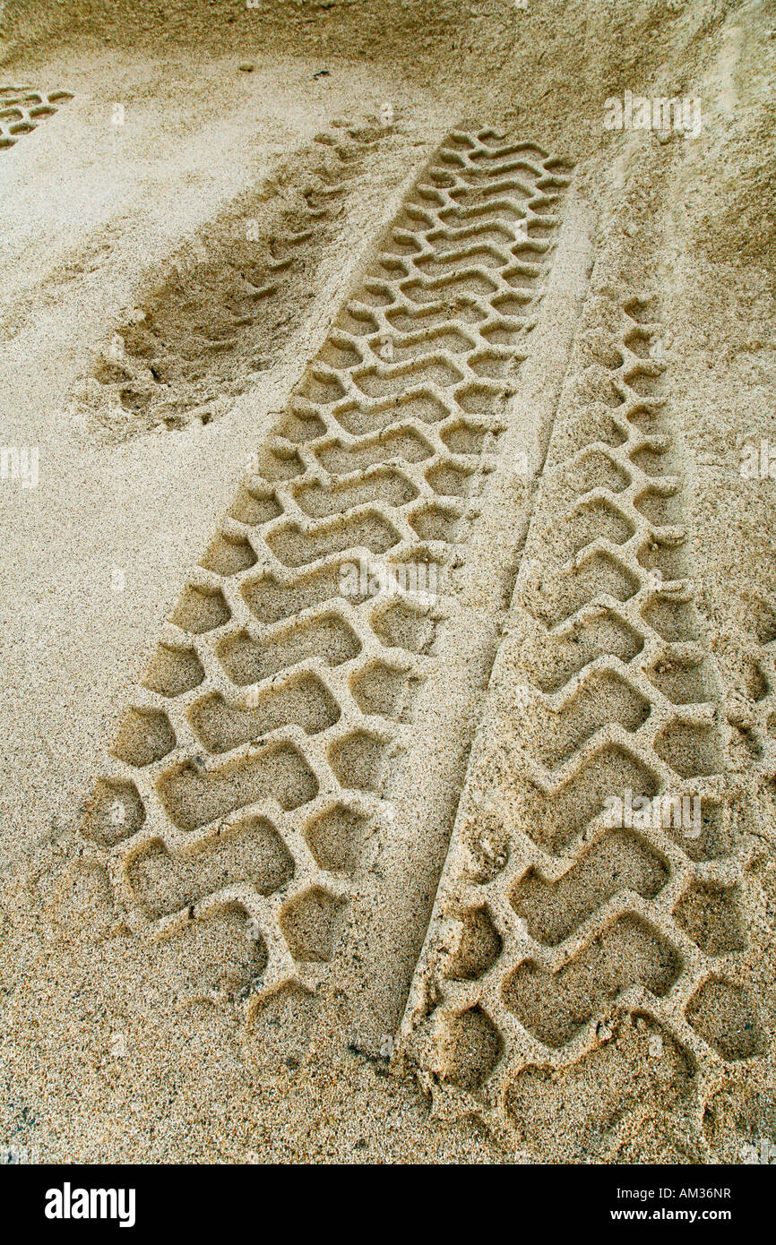 Bunker di sabbia, skidmarks Foto Stock