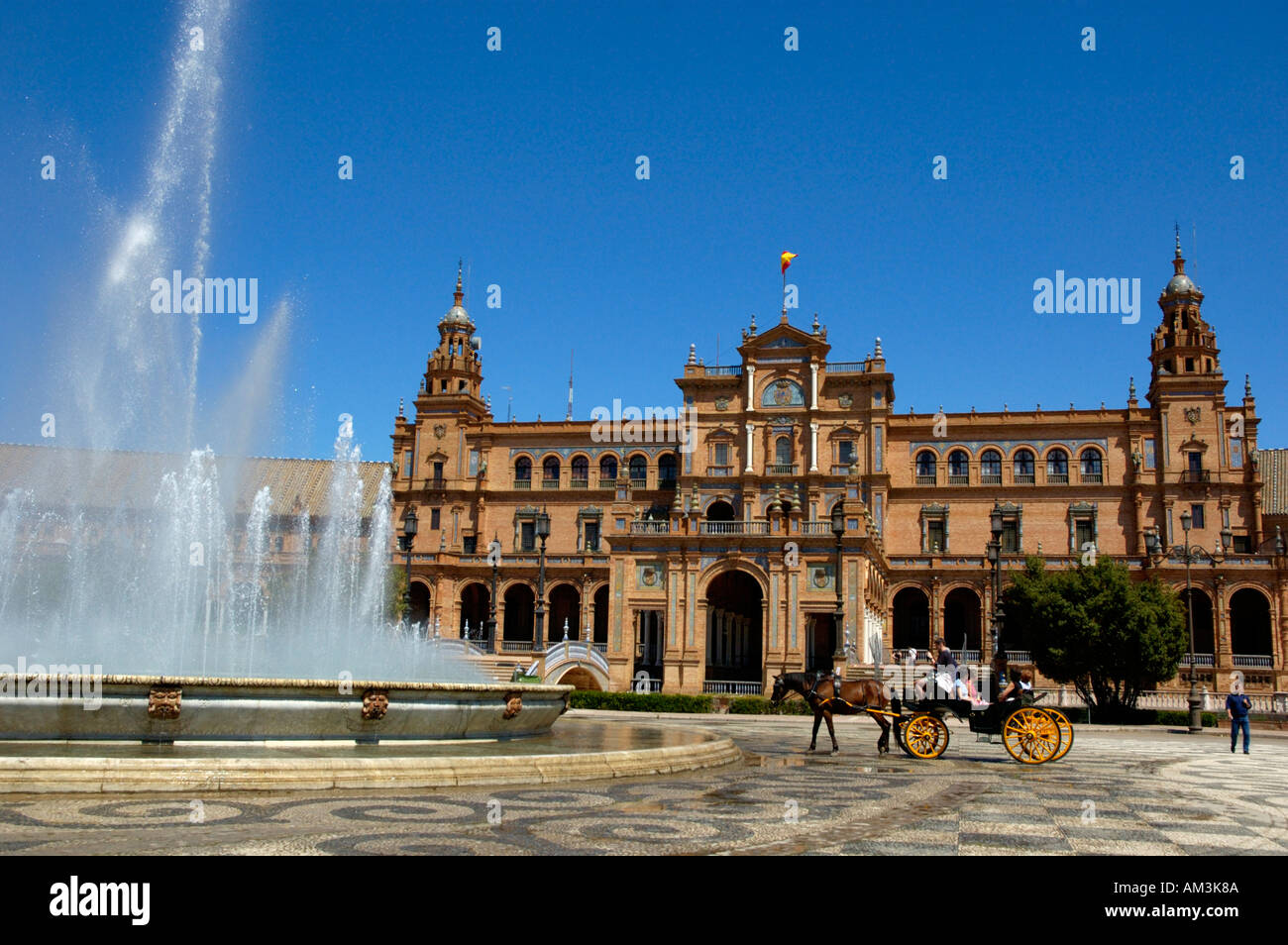 Plaza de Espana, Siviglia, in Andalusia, Spagna. Foto Stock