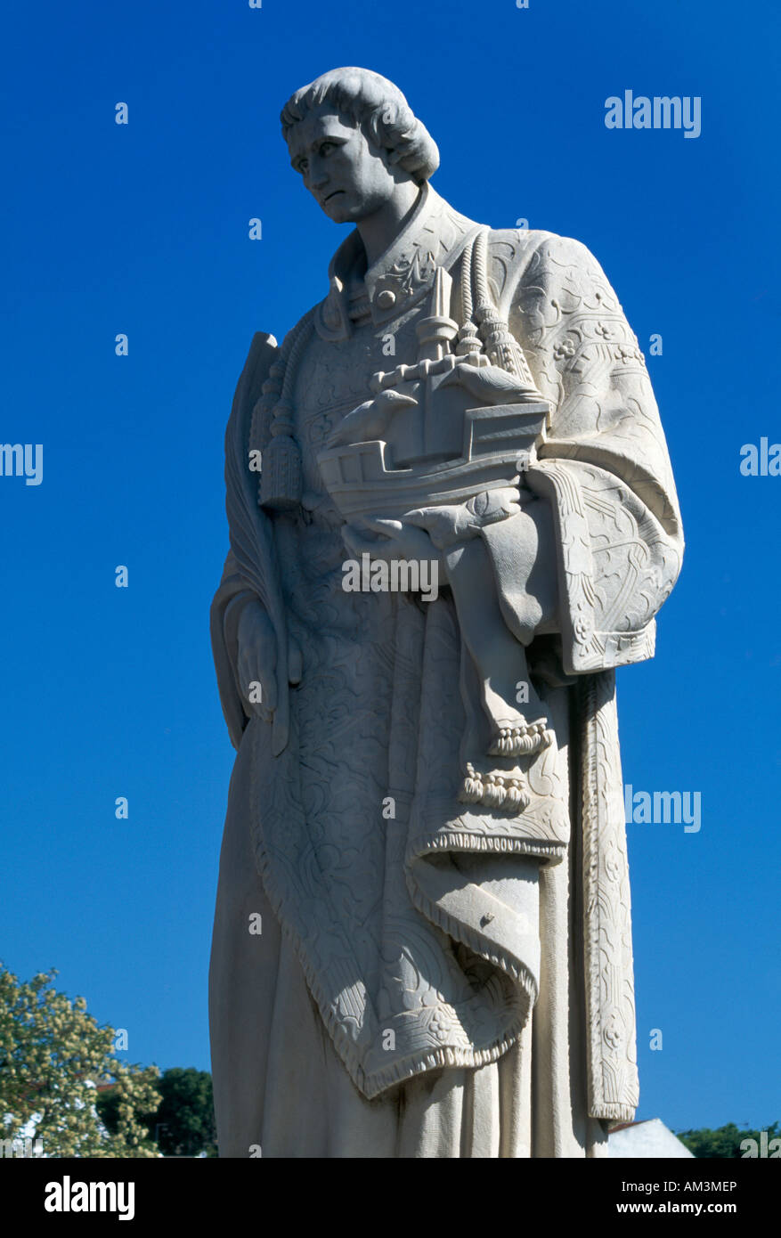 Saint Vincent di Saragozza statua Quartiere Alfama Lisbona Portogallo Foto Stock