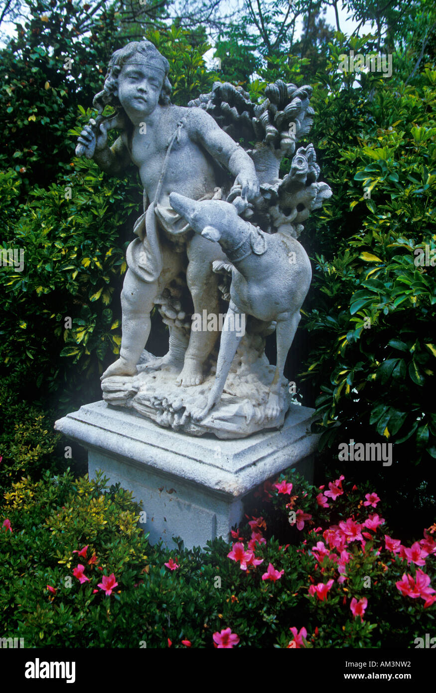 La scultura del bambino e di agnello Biblioteca di Huntington Pasadena CA Foto Stock