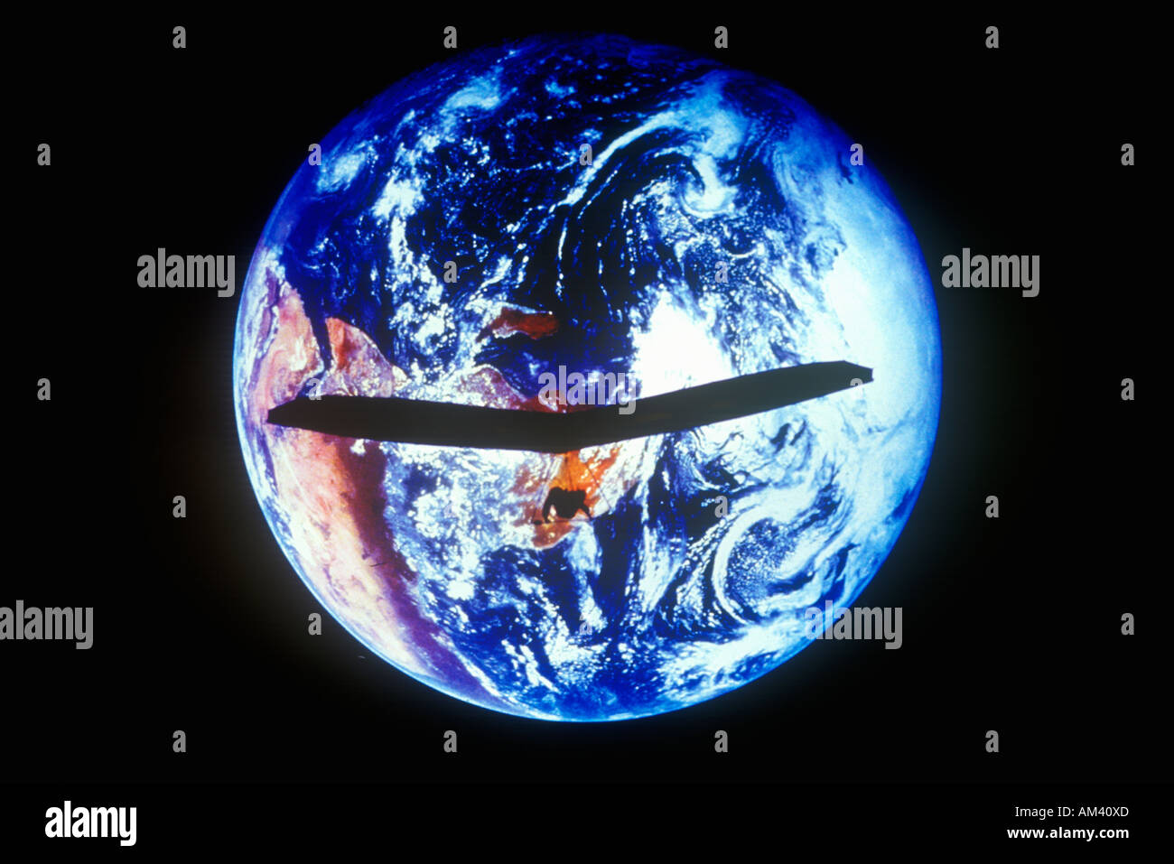 Massa e un deltaplano come vista dallo spazio Foto Stock