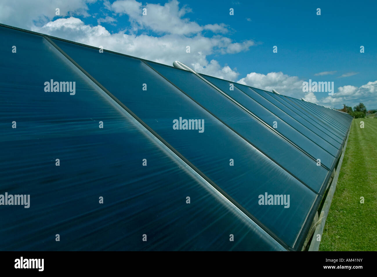 Energia solare impianto Aeroe Marstal Danimarca Foto Stock