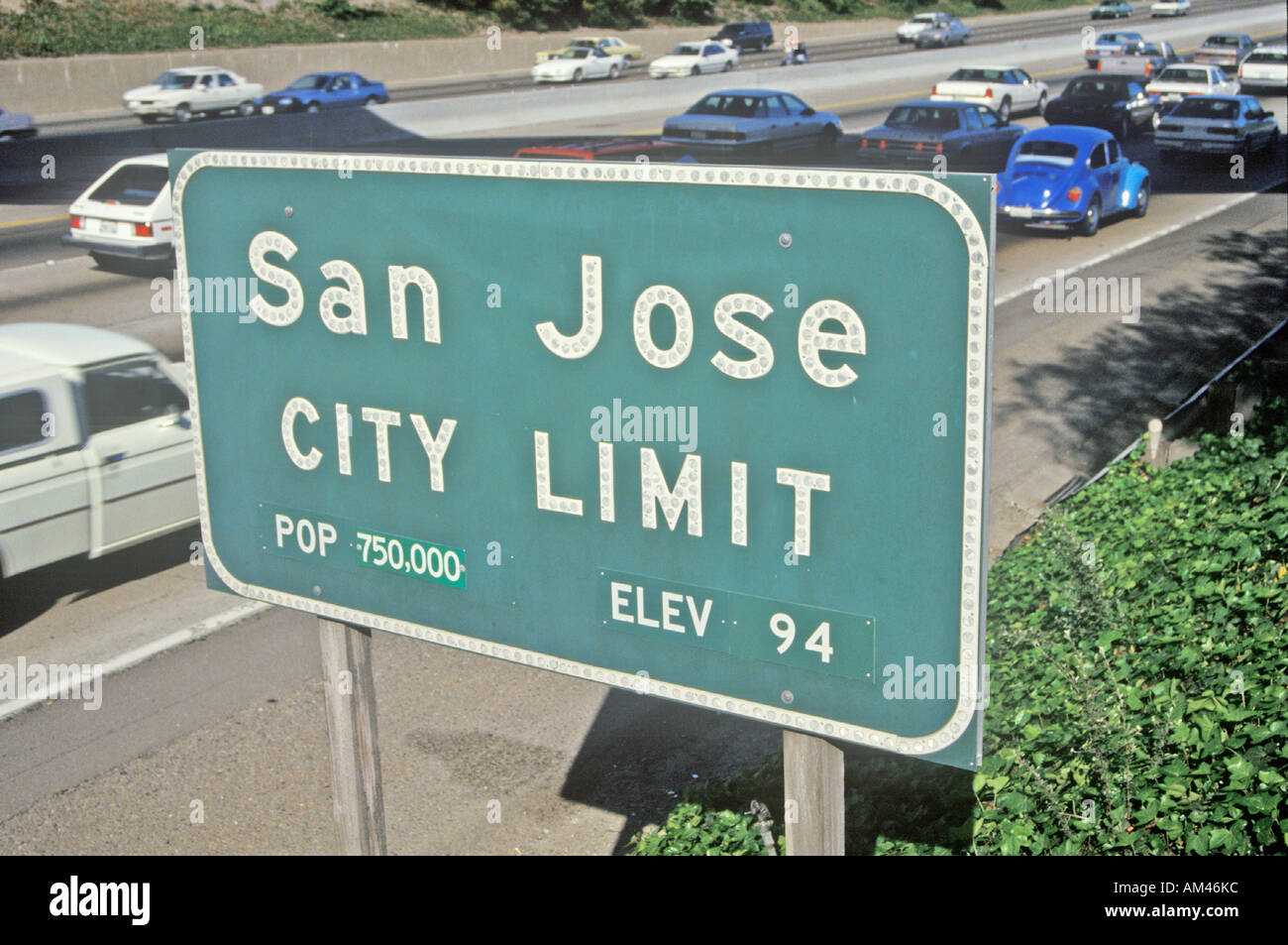 Città di San Jose segno Limite San Jose Silicon Valley in California Foto Stock