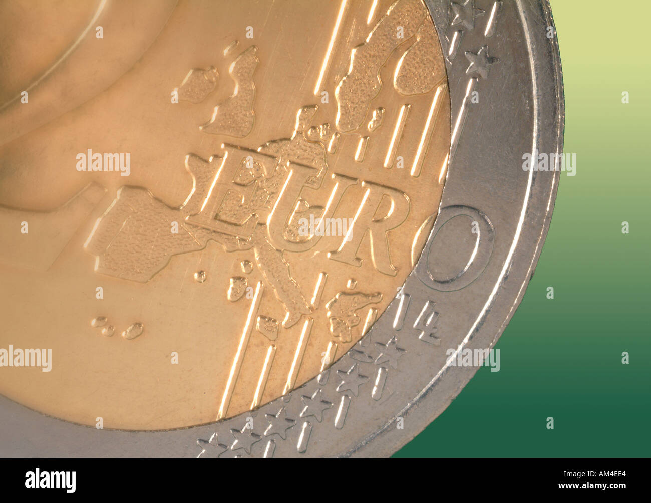 Unione Europea 2 Euro moneta close up Foto Stock