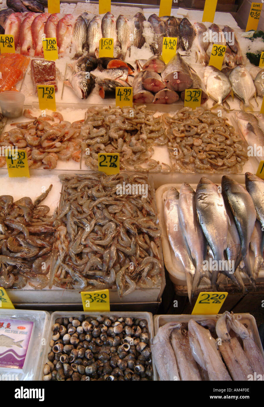 All'aperto sulla strada del pesce e dei frutti di mare mercato Foto Stock