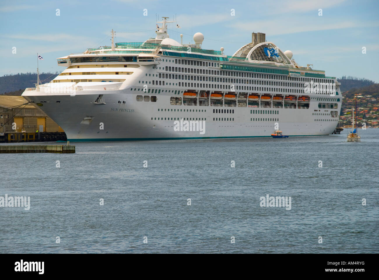 La lussuosa nave da crociera Princess Sun presso la banchina a Hobart in Tasmania Australia Foto Stock