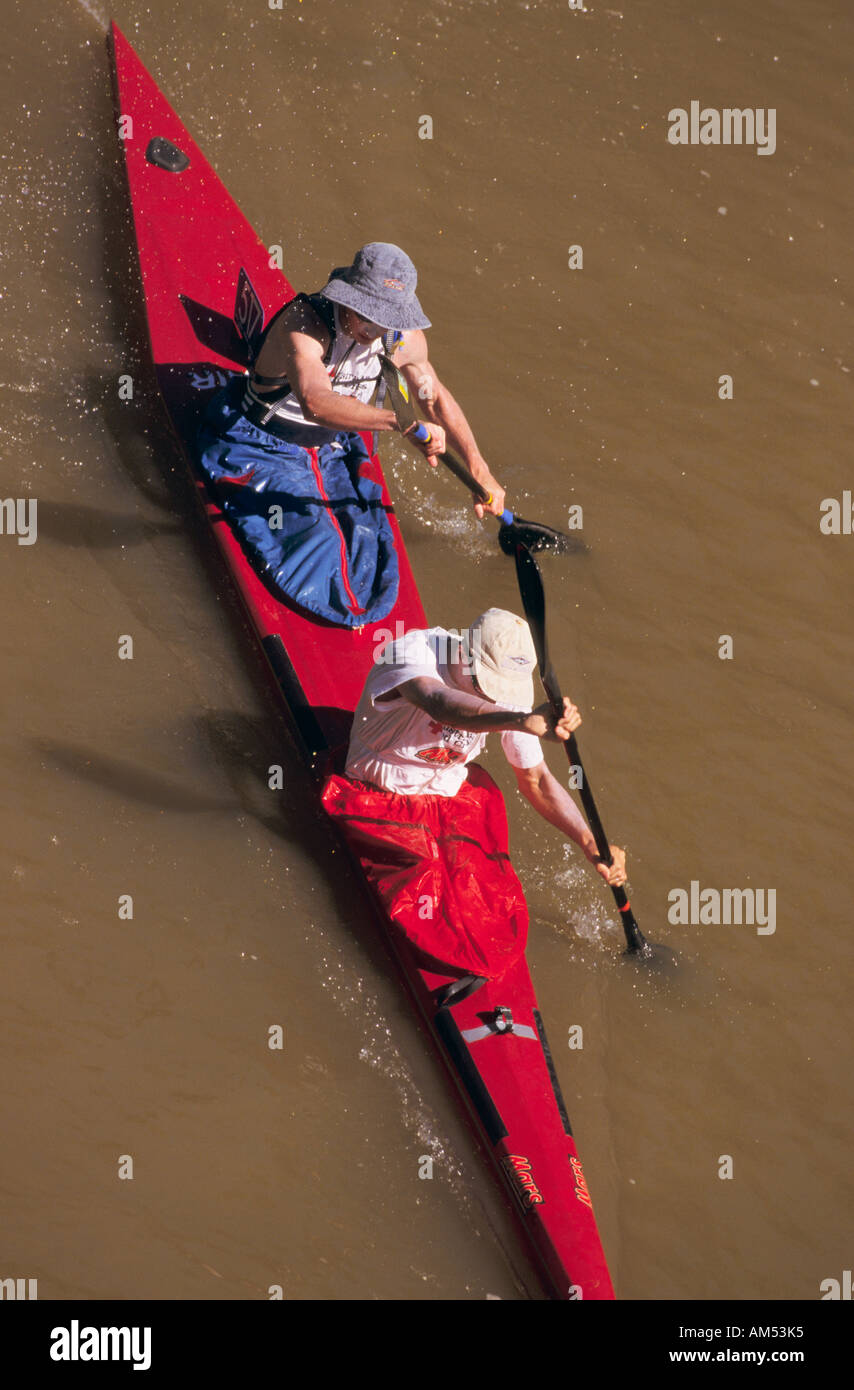 Concorrenti nel fiume Murray Marathon Australia Foto Stock