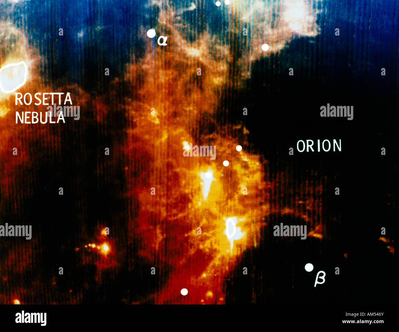 Costellazione Orion dal satellite astronomico a infrarossi (IRAS) Foto Stock