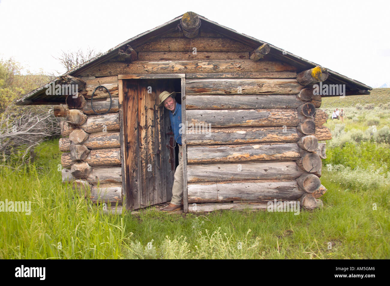 John Taft a deserte old homestead in estate in Centennial Valley vicino a Lakeview MT Foto Stock