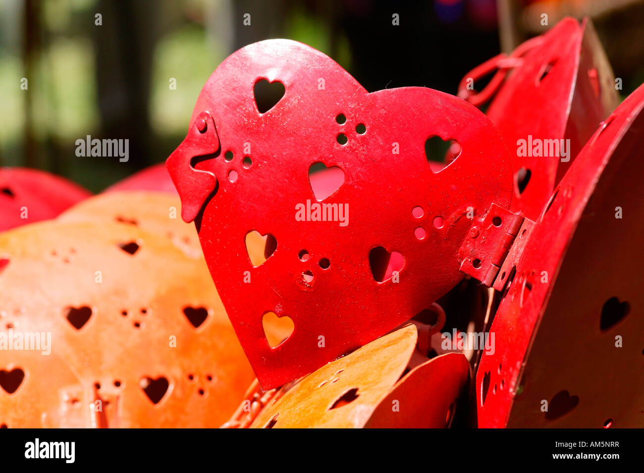 Aperto il cuore di stagno, lanterne, decorazione Foto Stock