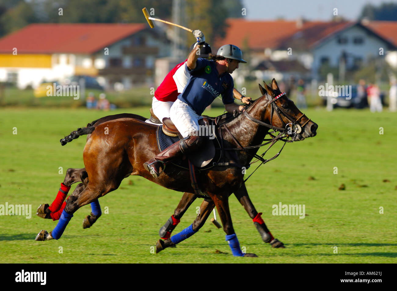 Giocatore di polo, Polo torneo, Berenberg Alta meta Trophy 2007, Thann, Holzkirchen, Alta Baviera, Baviera, Germania Foto Stock