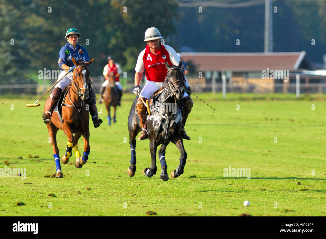 Giocatore di polo, Polo torneo, Berenberg Alta meta Trophy 2007, Thann, Holzkirchen, Alta Baviera, Baviera, Germania Foto Stock