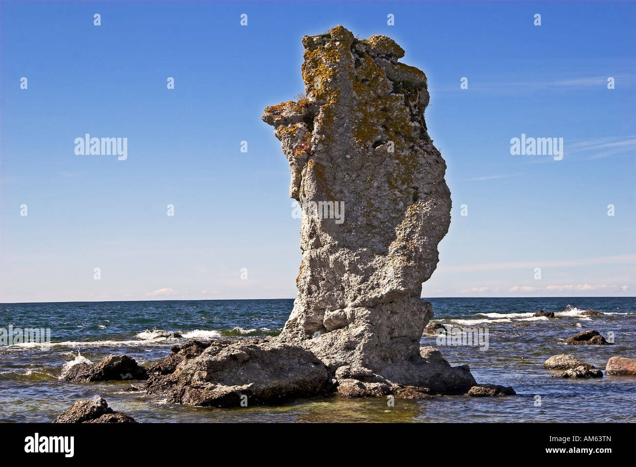 Forme di calcare in sull'Isola Faroe, Gotland, Svezia Foto Stock