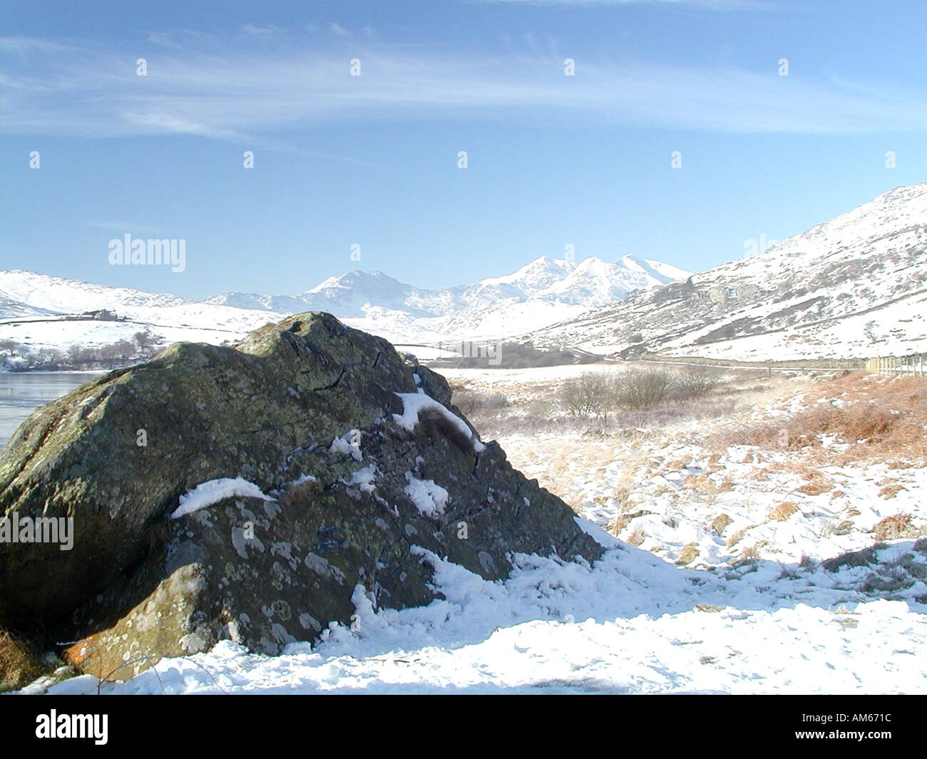Snowdon da Llyn Mymbwr Galles del Nord Foto Stock