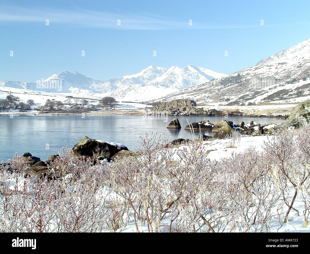 Monte Snowdon da Llyn Mymbyr (Meteo Regno Unito) Foto Stock