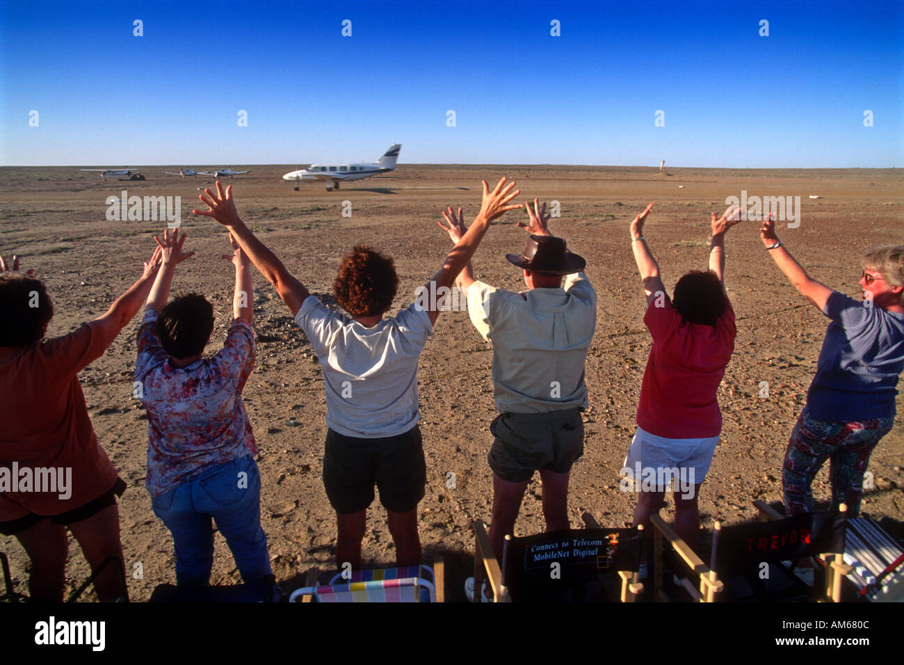 Ottobre 1996 Curdimurka South Australia Australia la Outback Curdimurka sfera nuovi arrivi sono accolti Foto Stock
