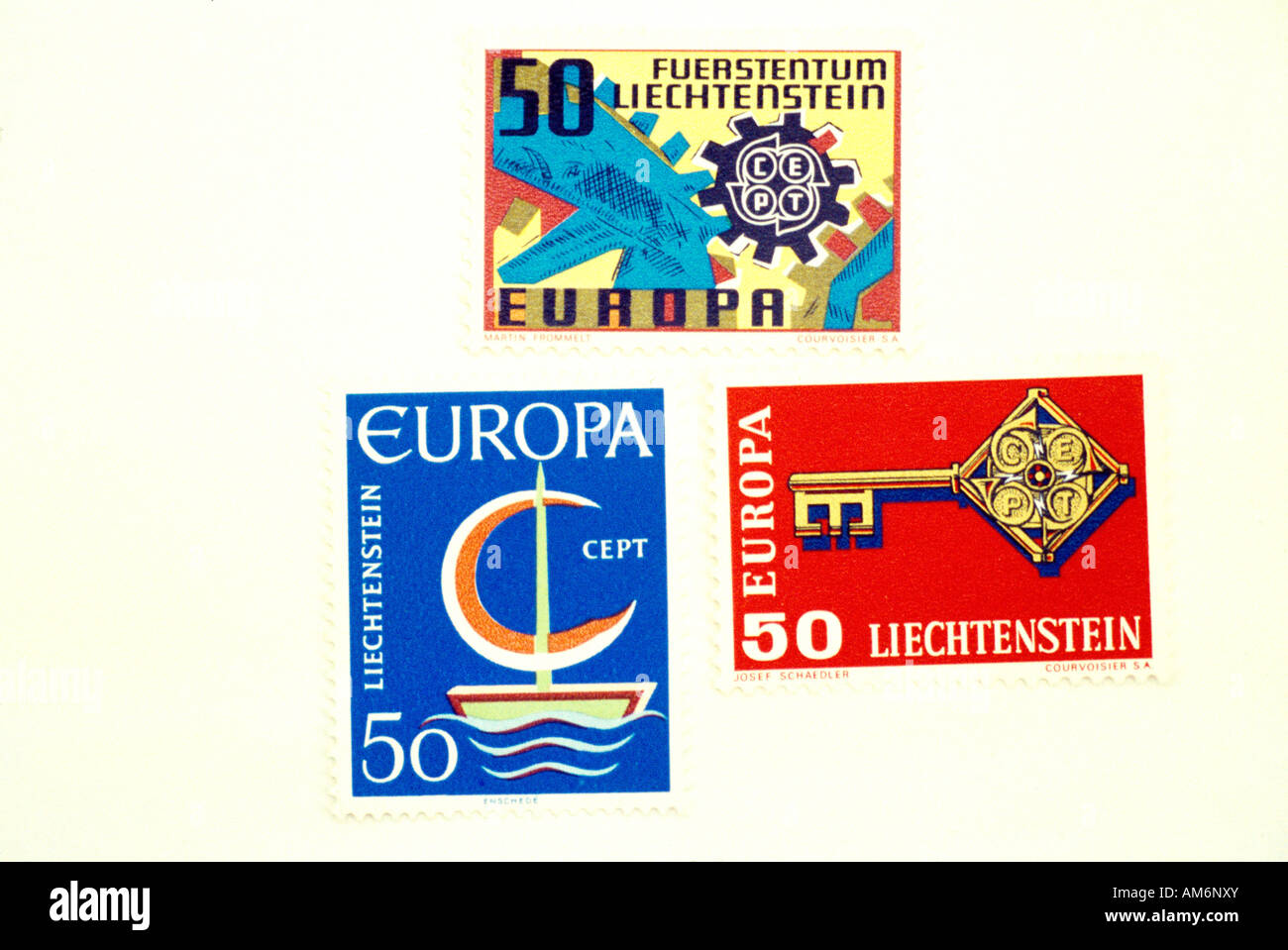 Il Liechtenstein Francobolli Foto Stock