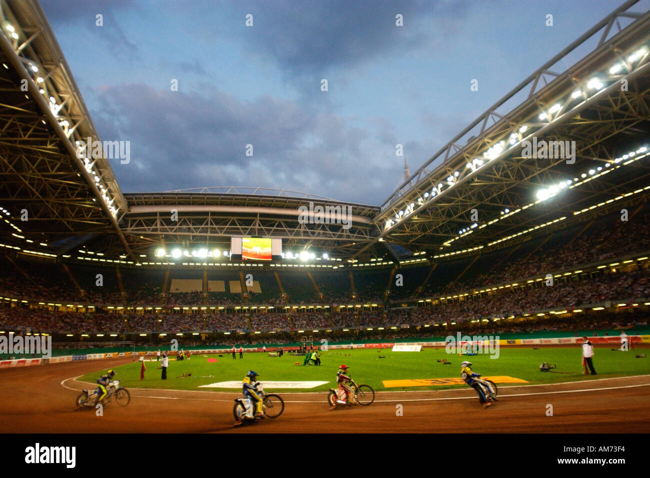 Speedway Grand Prix svolge nel Millennium Stadium Cardiff South Wales UK Foto Stock