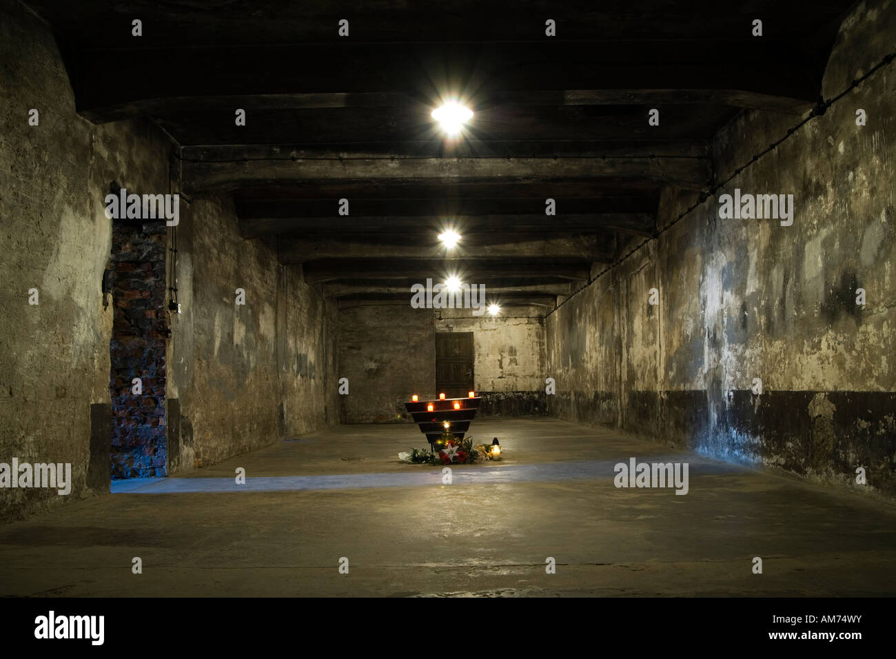 Camera a gas ad Auschwitz I; Oswiecim, Polonia Foto Stock