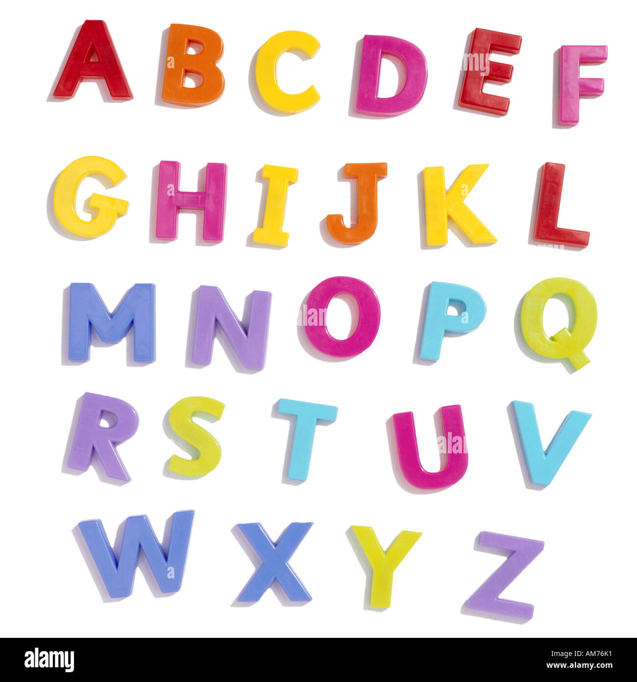 Alfabeto magnetico lettere Foto Stock