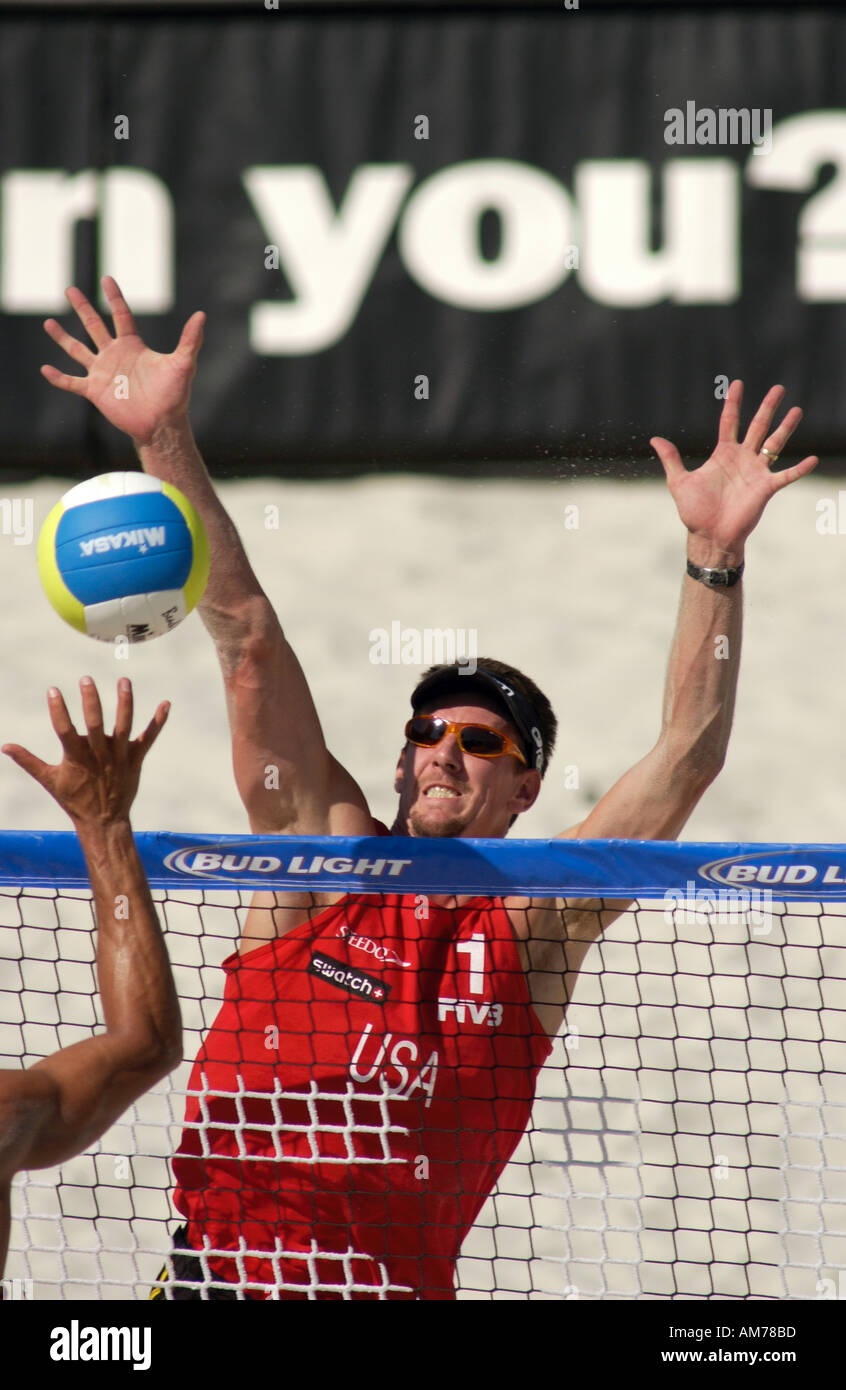 SWATCH FIVB World Tour pro beach volleyball Carson California USA Foto Stock