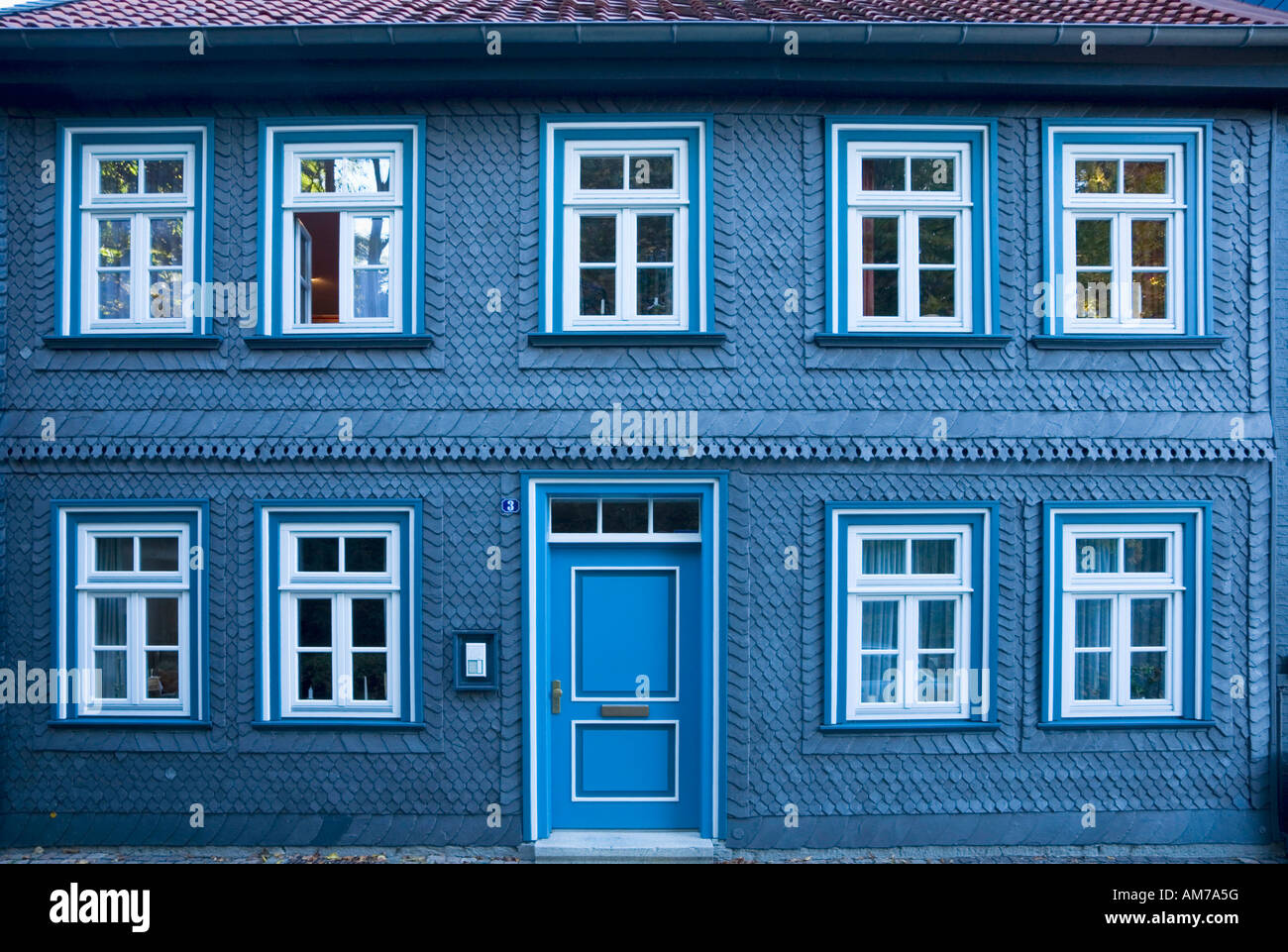 Town House dettagli architettonici Goslar regione Harz Bassa Sassonia Germania Foto Stock