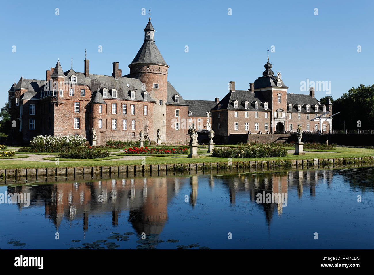 Castello ormeggiato Anholt, Isselburg, Westpahlia, NRW, Germania Foto Stock