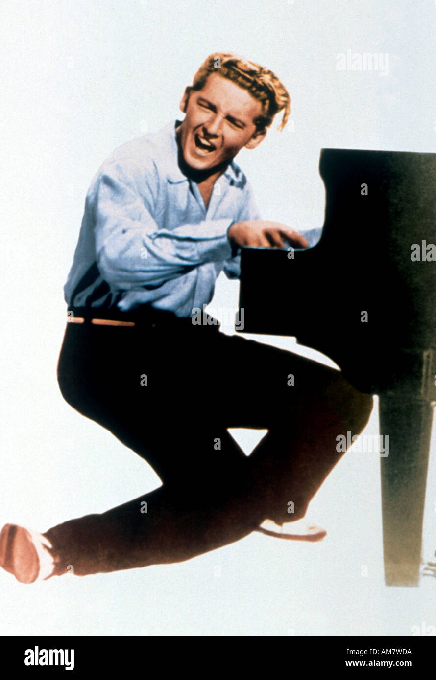 JERRY LEE LEWIS foto promozionale di noi musicista rock circa 1958. Artwork dai colori Foto Stock