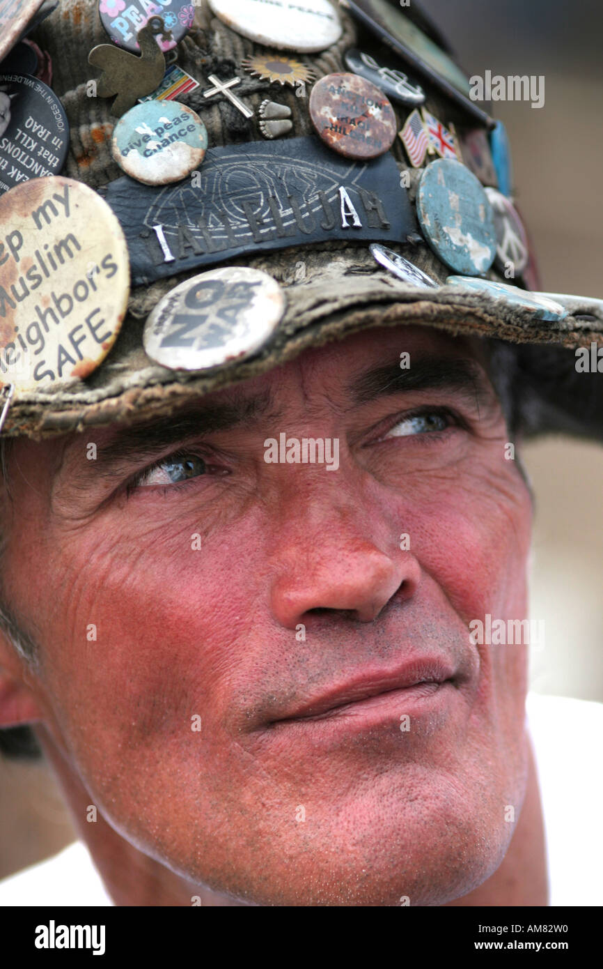 Brian Haw pace protester in London REGNO UNITO Foto Stock