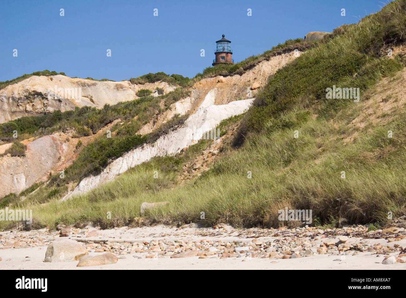 Faro di Gay head Beach Martha s Vineyard Massachusetts Foto Stock