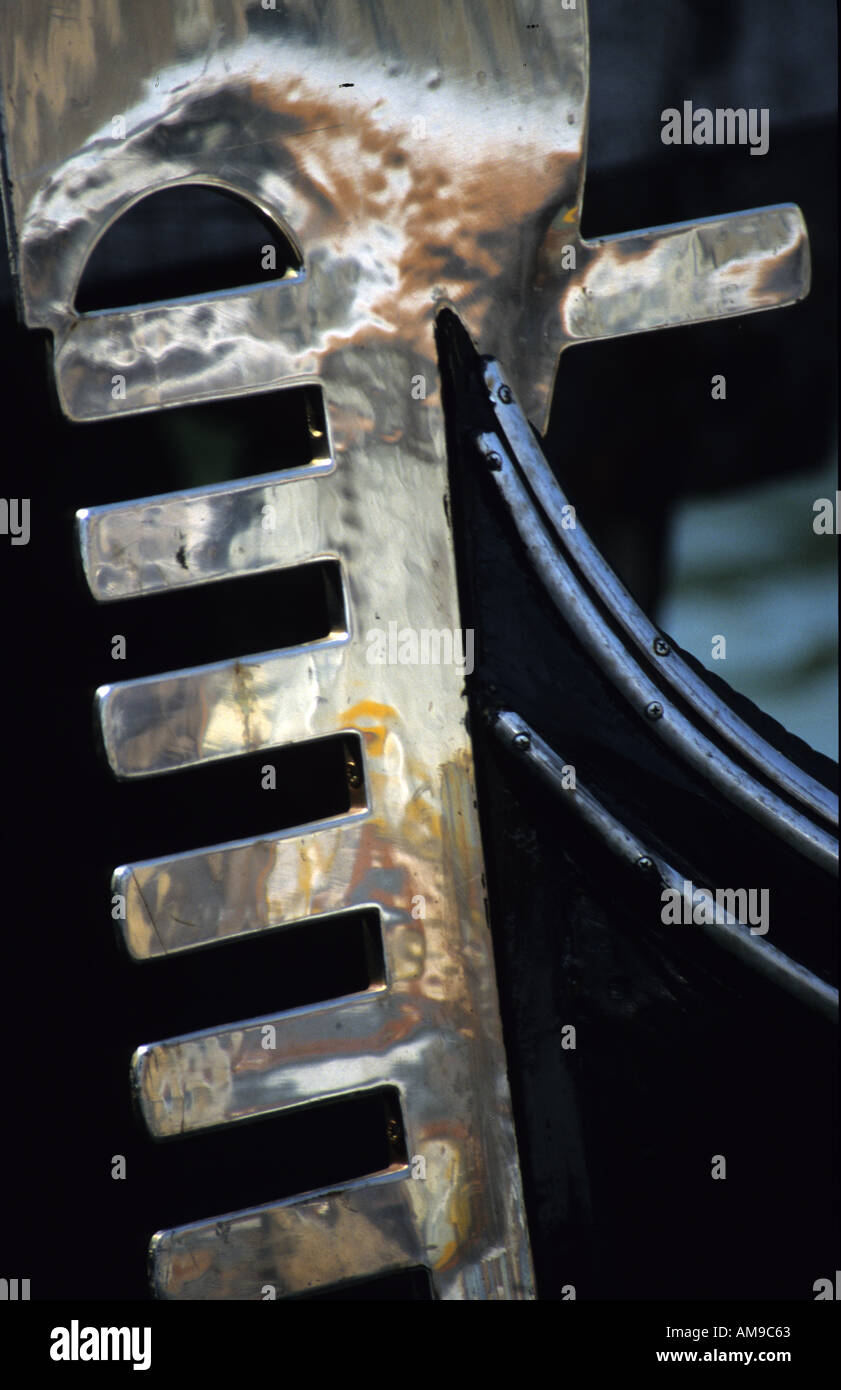 Dettaglio delle gondole Venezia Italia Foto Stock