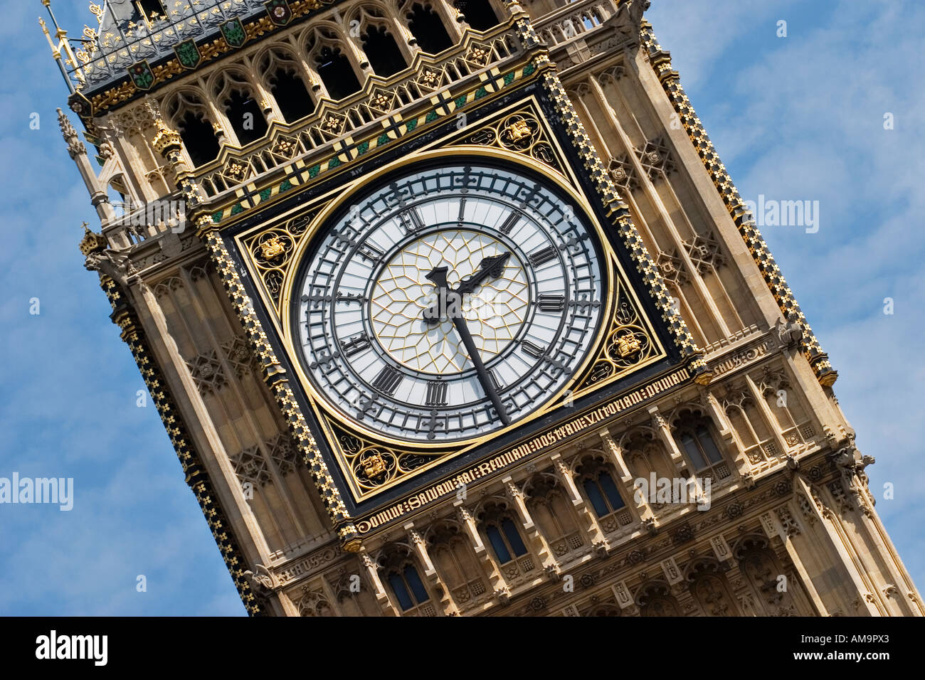 Dettaglio del Big Ben Case del Parlamento di Londra Foto Stock
