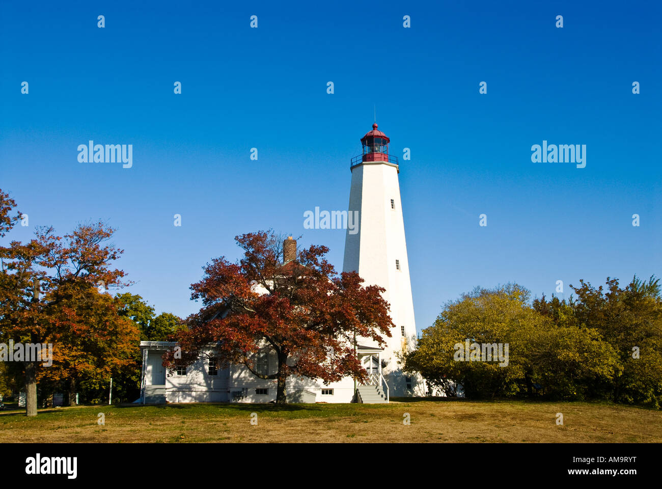 Sandy Hook Lighthouse Sandy Hook, NJ, New Jersey Foto Stock